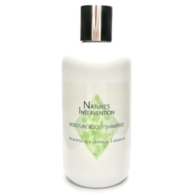 Imagen de 99% Natural CHAMPÚ con RICINO, ARGAN Y EUCALIPTO 250 ml por NATURE&#039;S INTERVENTION. Sin Sulfatos, Parabenos. Concentrado, Baja Espuma, Fàcil de Enjuagar. pH 5.2 5.7 para Pieles Sensibles.