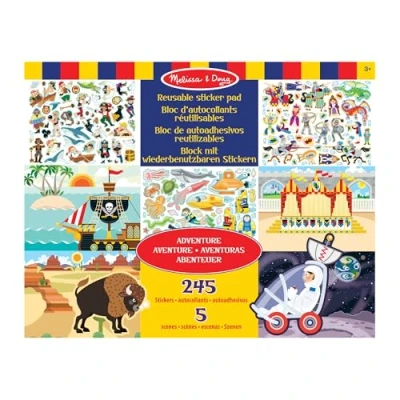 Imagen de Melissa &amp; Doug Álbum de Pegatinas Reutilizables, Aventuras, Pasatiempos para Niños y Niñas 3+, Libro Actividades, Entretenimiento Juegos Creativos, Bloc Extra Grande