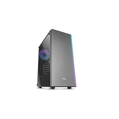 Imagen de Nox Infinity Omega NXINFTYOMEGA Semitorre ARGB ATX Micro ITX, ventilador 120mm incluido, USB 2.0 3.0 Audio hub, espacio para hasta 4 ventiladores, panel lateral acrílico, color gris