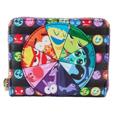 Imagen de Loungefly Pixar Inside Out 2 Core Memories Cartera con cremallera alrededor, Negro , dibujos animados
