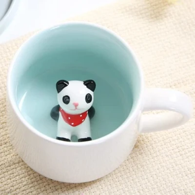Imagen de Arawat Taza de Café Divertida Té Cerámica 350ml Desayuno Originales con Cuchara y Posavasos Mugs Espresso Capuchino Regalo