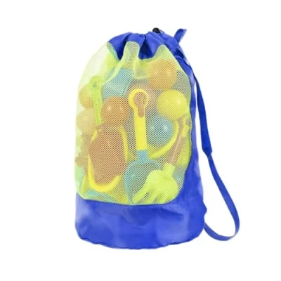 Imagen de Bolsa de Malla para juguetes Playa,1 Pieza,Bolsa Plegable Playa,Mochila con Cordón,para Fiestas Playa Verano,vacaciones familiares, viajes a la playa,