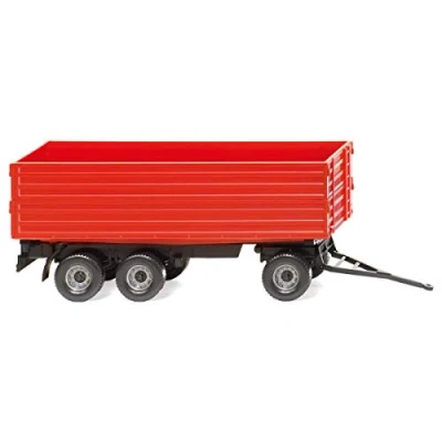 Imagen de Wiking 038818 Remolque agrícola de Tres Ejes Rojo Carril H0 1:87 Modelo en Miniatura ¡No es un Juguete!