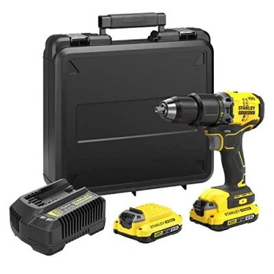 Imagen de STANLEY SFMCD715D2K QW Taladro Percutor V20 LI Ion 18V Brushless con 2 Baterías 2Ah Inlcuye Cargador y Maletín
