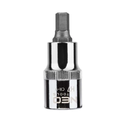 Imagen de NEO TOOLS 08 772 Piezas insertables de llave cubo 1/2 7422 H7 Acero cromo vanadio, para herramientas Hexágono interior
