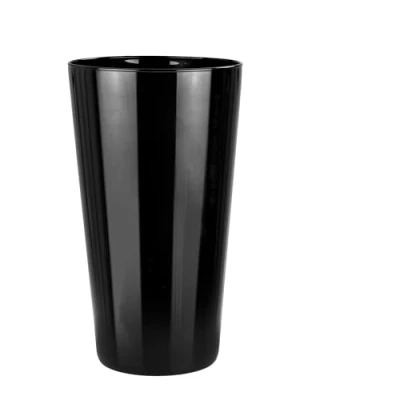 Imagen de TREND FOR HOME Jarrón de Flores Vidrio A: 25 cm Jarron Negro Cónico Moderno Florero Cilindros para Decoracion Fiestas Mesas Decorativo Ø 14 Alyssa Piano Black