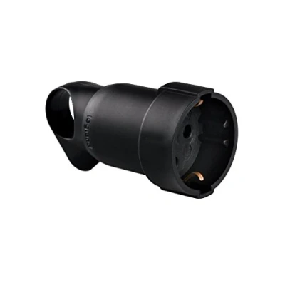 Imagen de Legrand, Base enchufe, Schuko, anillo tirador, Negro