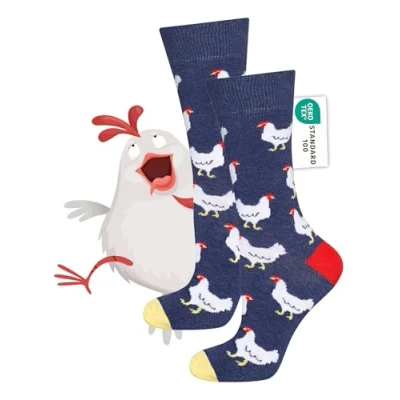 Imagen de soxo Ciclismo Calcetines Hombre Divertidos Algodon Invierno Regalo Colores Socks Con Dibujos 40 45 Pollos