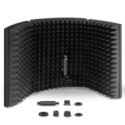Imagen de Aokeo Pro Audio de Aislamiento acústico del micrófono Ajustable para. Aplicable Bule Yeti,Blue Snowball Ice,Micrófono Condensador