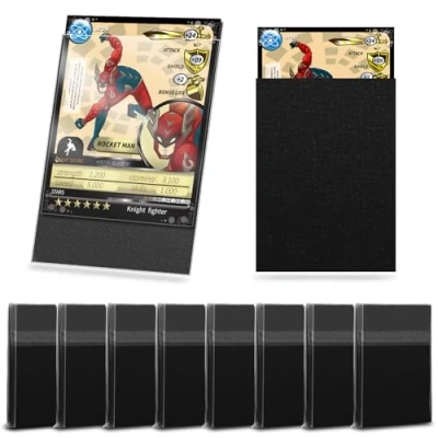 Imagen de YSWOVUO 400 Piezas Soft Fundas para Cartas, 66 x 91mm Tamaño Estándar Tarjetas, Protectores Card Sleeves Gathering Compatible con Pokemon Magic MTG, Juego de Mesa, Negro
