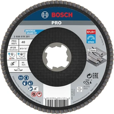 Imagen de Bosch Professional Best Disco de láminas (para metales, X LOCK, X571, Ø115 mm, grano K40)