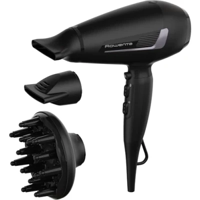 Imagen de Rowenta Pro Expert CV8825 Secador de pelo 2100 W con motor AC Pro, 6 ajustes velocidad/temperatura, revestimiento turmalina, 2 boquillas concentradoras y difusor