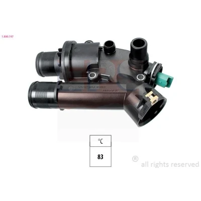 Imagen de EPS 1.880.747 Termostato, refrigerante 83 Made in Italy OE Equivalent con junta PEUGEOT: 407 Berlina, 807, 607 CITROËN: C5 3
