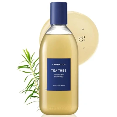 Imagen de AROMATICA Champú Purificante de Árbol Té 400ml Sin Sulfatos, Vegano, Combate el Cuero Cabelludo Graso, con Ácido Salicílico Limpieza Capilar para Picazón
