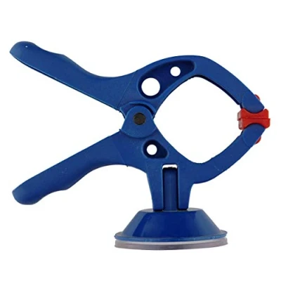 Imagen de wolfcraft 2 pinzas de resorte MINI 30 con ventosa I 3638100 Ayudante práctico ideal para el hogar, bricolaje y las manualidades