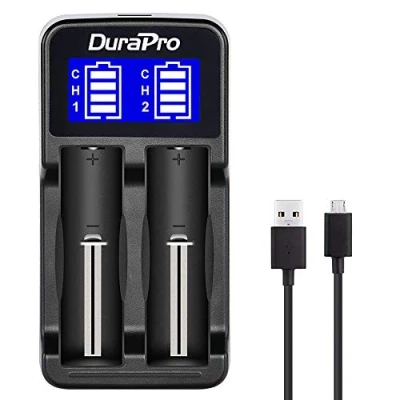 Imagen de DuraPro LCD 18650 Cargador de Batería para 18500 18490 16340 Baterías Recargables