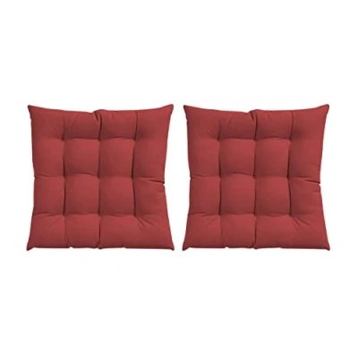 Imagen de GREATOYAR Cojines para Silla y Asiento, Decoración de Asiento Jardín Casa Terraza, Cojín Decorativo con Correas Sujeción, 9 Pespuntes, Fabricado en España, 40 x 3.5 cm, Pack 2, Rojo