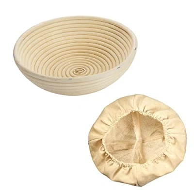 Imagen de Westmark 3206227B Juego de 2 recipientes fermentación redondos y funda (tubo rota algodón), color beige claro