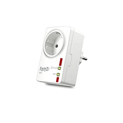 Imagen de AVM Fritz!DECT 200 International Toma de Corriente Inteligente, Smart Home, DECT ULE, Programable y Controlable a Través Internet, Interfaz en Español, Blanco/Rojo