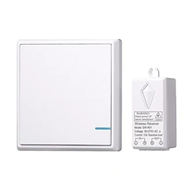 Imagen de Mengshen Kit De Interruptor Luces Inalámbrico, 1 Una Unidad + Receptor, No Requiere Cableado, Fácil Instalar