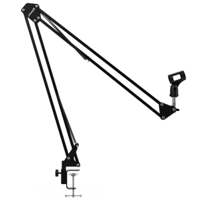 Imagen de Audibax MTS 10 Soporte de Micrófono Mesa Escritorio con Brazo Articulable Instalación Directa a la Estable y Robusto Incluye Pinza para