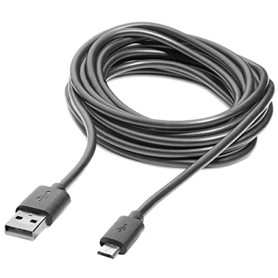 Imagen de Numskull cable de PVC extralargo premium 4 m para mandos Xbox One y PS4, micro USB carga, funciona con smartphones/tabletas (longitud m) (PS4)
