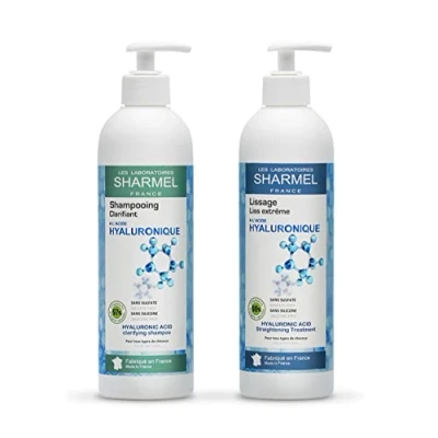 Imagen de Sharmel Alisado de ácido hialurónico 0 % Formol, silicona, parabenos Fabricado en Francia 2 x 500 ml