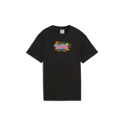 Imagen de Puma Graphic Leopard TEE Camiseta estampada para niños, Talla: 15 16a (16), Black