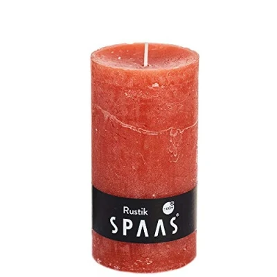Imagen de Spaas 8 velas rústicas sin perfume 70/130 mm, 60 horas, color naranja jengibre