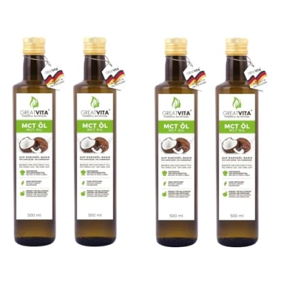 Imagen de GreatVita MCT aceite a base de coco, 2 litros, ácidos grasos C8 y C10, calidad premium, 70% ácido caprílico 30% cáprico