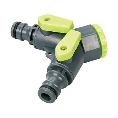 Imagen de Silverline Tools 444072 Conector para grifo de 2 vías (BSP 3/4&#039; a macho 1/2&#039;)