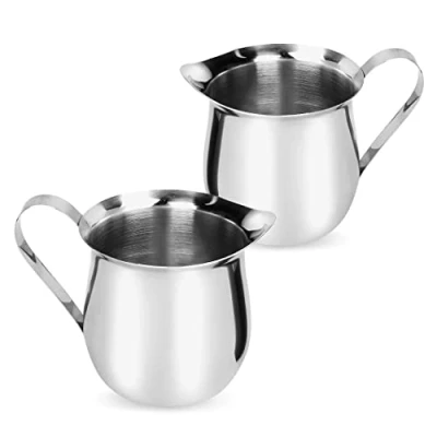 Imagen de Rolin Roly 2pcs 60ml Jarra de Leche Acero Inoxidable para Barista Cappuccino Espresso Machine Bell Milk Pitcher (60ml)