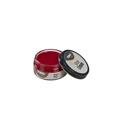 Imagen de TRG The One Crema Protectora para Calzado de Cuero a base ceras Betún Zapatos Piel y Sintética Nutre, da brillo mantiene el color Shoe Cream #112 Rojo, 50ml