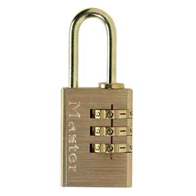 Imagen de Master Lock 620EURD Candado con Combinación Personalizable de Aluminio Macizo, Dorado, 5.6 x 3 1.4 cm