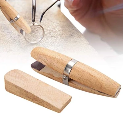 Imagen de Jadpes Abrazadera de joyería Made, e fabricación Joyas, Herramienta sujeción Madera Profesional Soporte Anillo Manual Joya