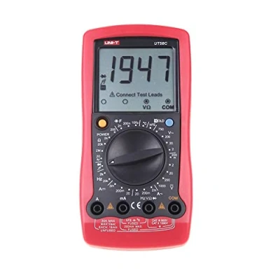 Imagen de UNI T 7720050 UT58 Series Multímetro Digital General, Rojo/Gris