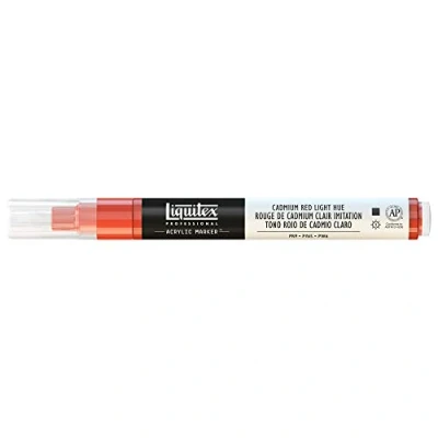 Imagen de Liquitex Rotulador de Pintura acrílica, Punta Fina, Tono Rojo cadmio Claro, 2 mm