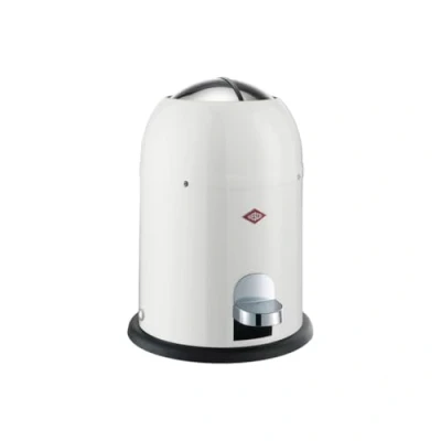 Imagen de WESCO Mini Master Cubo para cosméticos (chapa de acero pulverizada, 6 litros capacidad, inserto plástico, pie pie), color blanco