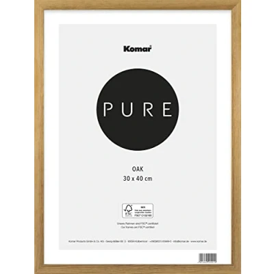 Imagen de Komar Marco de Fotos Madera marrón 30 x 40 cm con Cristal acrílico Alta Transparencia, Natural, Roble Altamente Transparente, Naturaleza