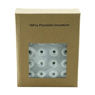 Imagen de Aisladore de Porcelana para Cable textil Instalación Eléctrica Vintage,Diámetro:20 mm,Kit 16 pcs