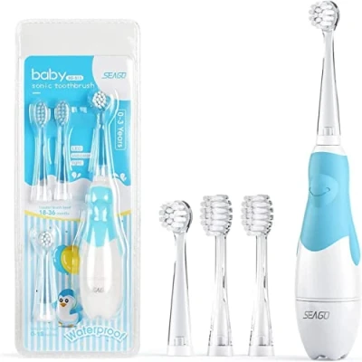 Imagen de SEAGO cepillo dental sónico para niños, azul, 1xAA 1,5V (no incluido), 4 puntas, SG 513 Azul