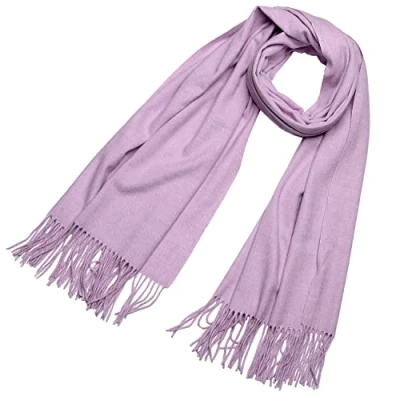 Imagen de DonDon Bufanda mujer invierno grande Chal Estola Cálido y suave 200 x 70 cm Lila