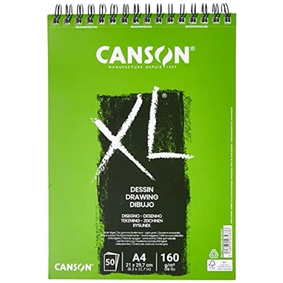 Imagen de Bloc dibujo canson xl dessin din a4 liso microperforado espiral 21x29,7 cm 50 hojas 160 gr