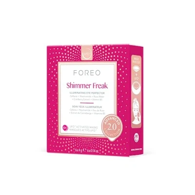 Imagen de FOREO Máscara facial Shimmer Freak Advanced Collection 2.0 UFO Activated, Contorno de ojos, Belleza facial, Agua rosas, Niacinamida, Todo tipo piel, Arrugas, Hinchazón, 6 unidades