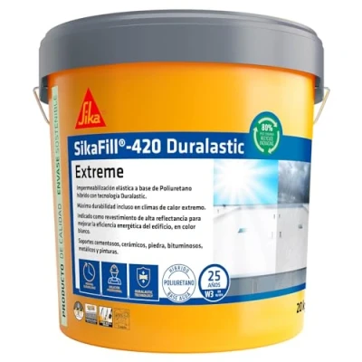 Imagen de SIKA, Membrana líquida impermeabilizante, SikaFill 420 Extreme, Rojo, para cubiertas nuevas como en rehabilitaciones, Listo su uso, Permeable al vapor de agua, 20 kg