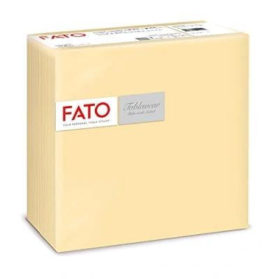 Imagen de Fato, Servilletas de Papel Secas, Airlaid, Efecto Textil, Paquete 50 Servilletas, Formato 40x40 dobladas en 4, Decoración Champán