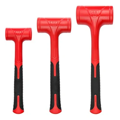 Imagen de YIYITOOLS YY 3 013 Juego de martillo soplado muerto, piezas/16 onzas (1 libra), 27 (1.5 libras), 45 (3 diseño a prueba golpes, sin rebote, rojo y negro,