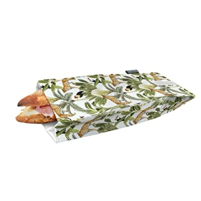 Imagen de NERTHUS FIH 909 Bolsa para Bocadillo Reutilizable Jungla ecológica, Adaptable, facil de Limpiar y Apta Lavadora