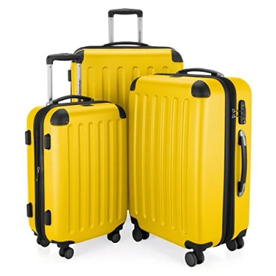Imagen de HAUPTSTADTKOFFER SPREE Juego de 3 maletas rígidas, Trolley expandible, Equipaje viaje, 4 ruedas dobles, TSA, (S,M y L), Amarillo