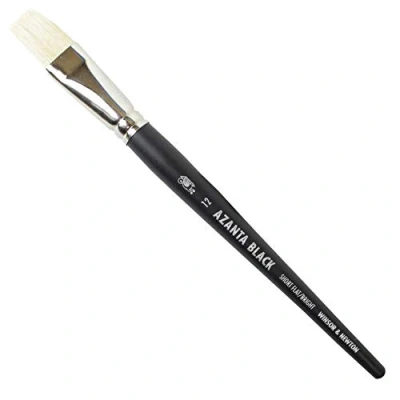Imagen de Winsor &amp; Newton Azanta Black Pincel Plano de Mango Corto, Negro, Nr. 12 (19 mm)